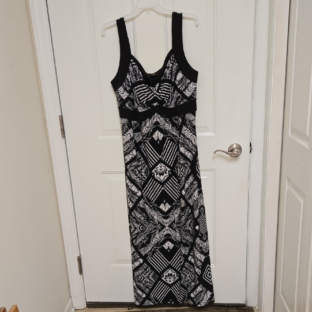 Style & Co. Black and White Patterned Maxi Dress